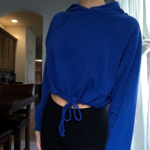 Blue cropped hoodie